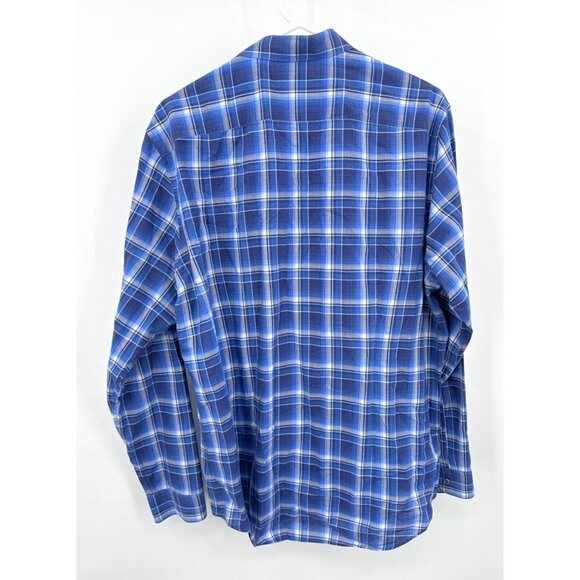 Vince Mens Plaid Blue Button Front Shirt Sz XL - Picture 4 of 5